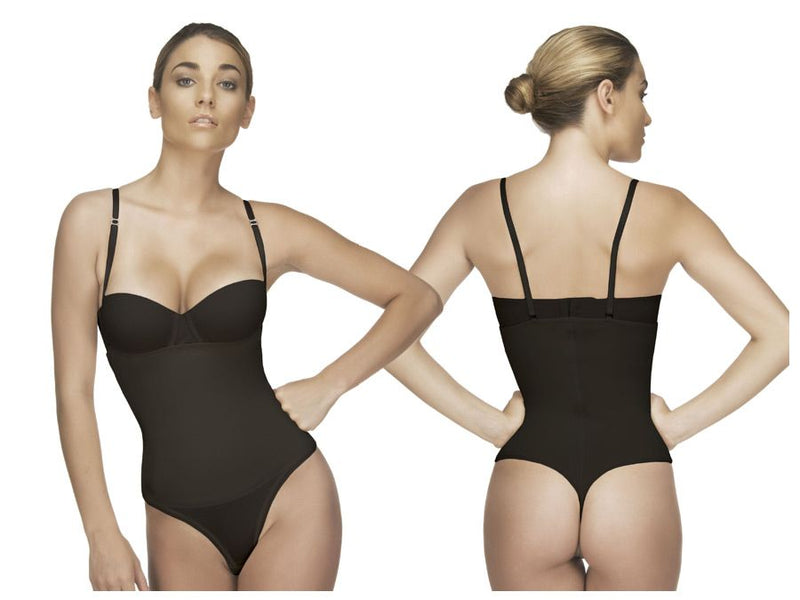 Vedette 211 Nadine Strapless Bodysuit in Thong Color Black