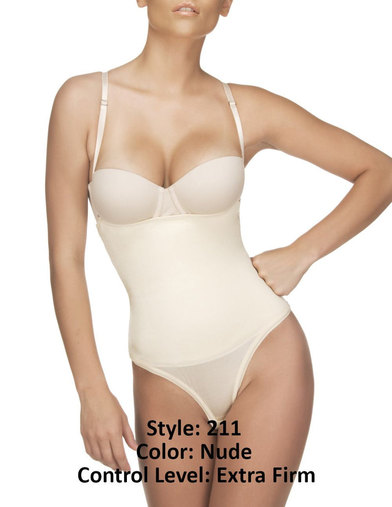 Vedette 211 Nadine Strapless Bodysuit in Thong Color Nude