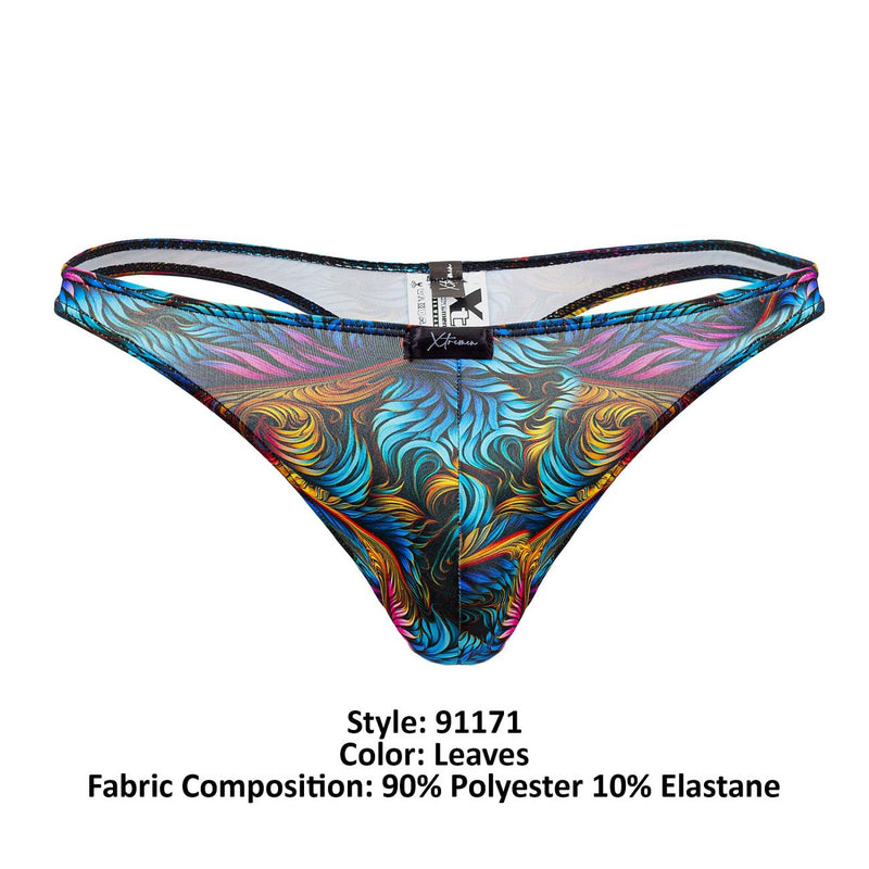 Xtremen 91171 Printed Thongs Color Leaves