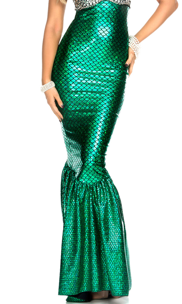 Hologram Mermaid Skirt - Green