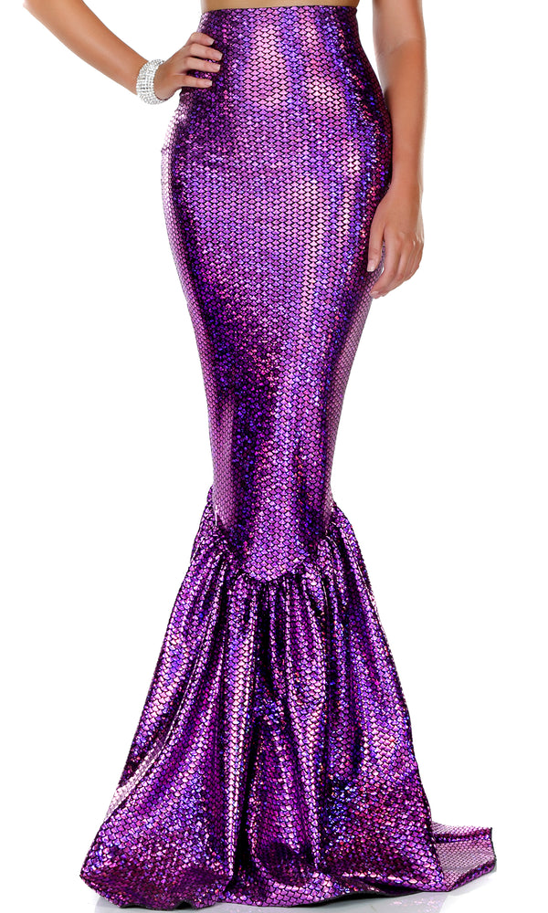 Hologram Mermaid Skirt - Purple