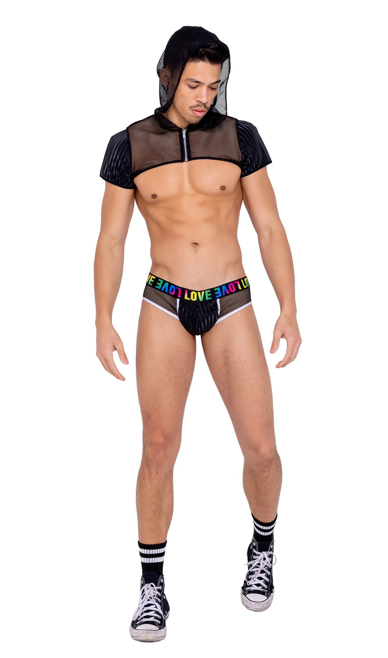 6154 - Mens Briefs with Fishnet Panel