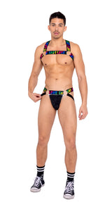 6159 - Mens Pride Jock Strap with LOVE Elastic Logo