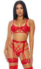 Double The Fun Lingerie Set - Red