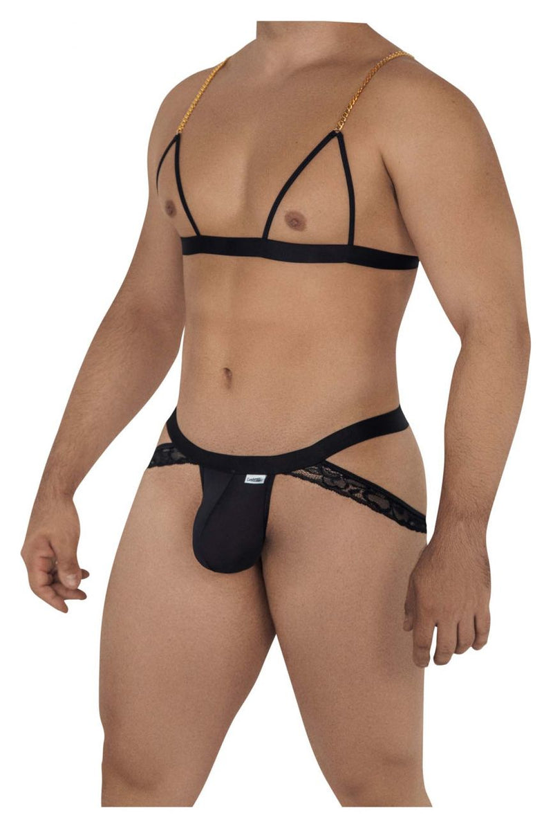 CandyMan 99582 Harness-Jockstrap Outfit Color Black