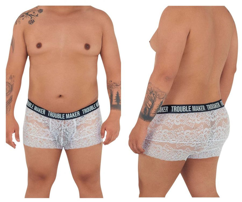 CandyMan 99616X Trouble Maker Lace Trunks Color White