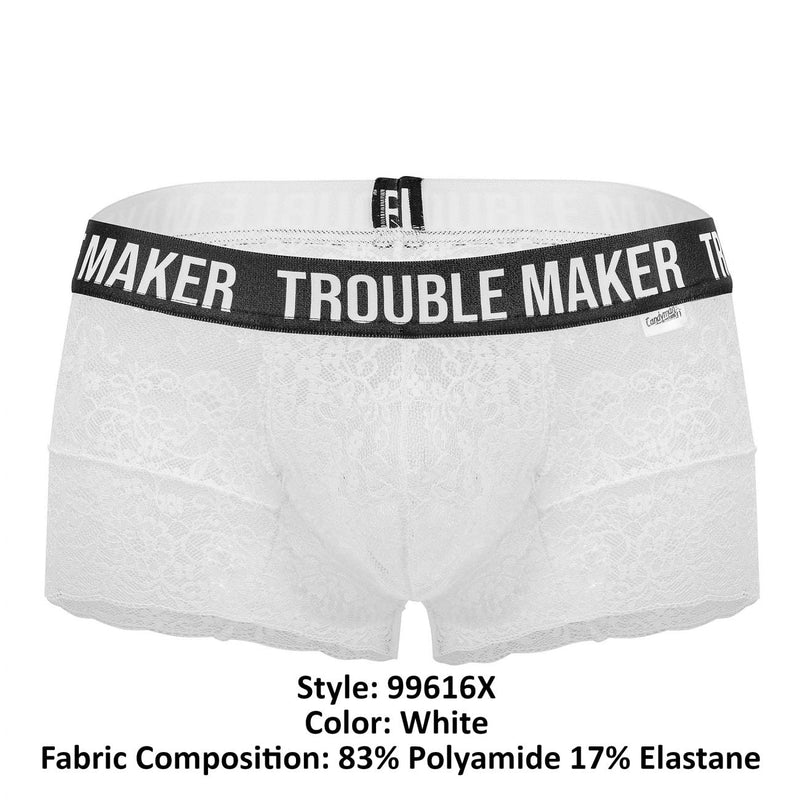 CandyMan 99616X Trouble Maker Lace Trunks Color White