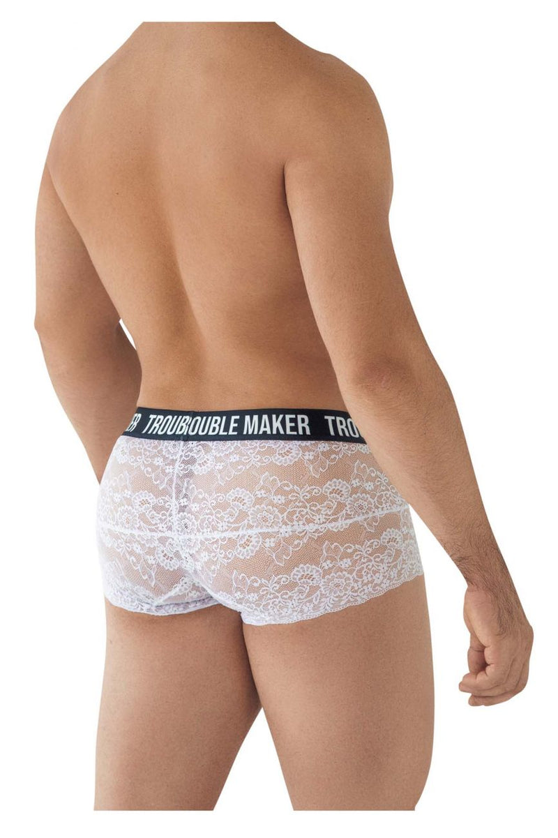 CandyMan 99616 Trouble Maker Lace Trunks Color White