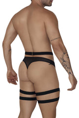 CandyMan 99676 Garter Thongs Two Piece Set Color Black