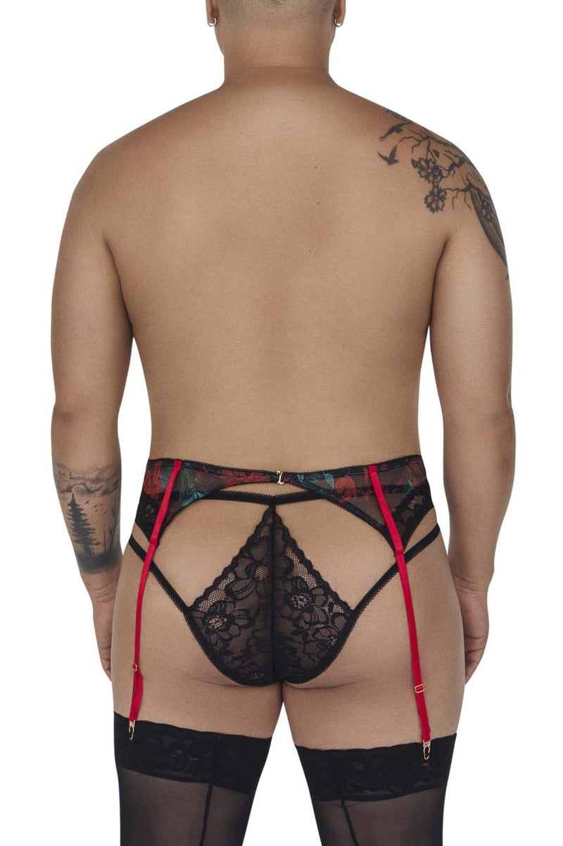 CandyMan 99688X Garter Thongs Two Piece Set Color Black