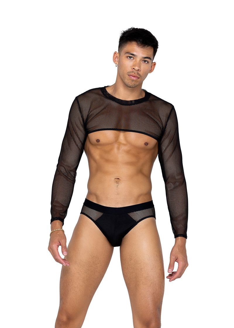 LI589 - Mens X-Posed Crop Top