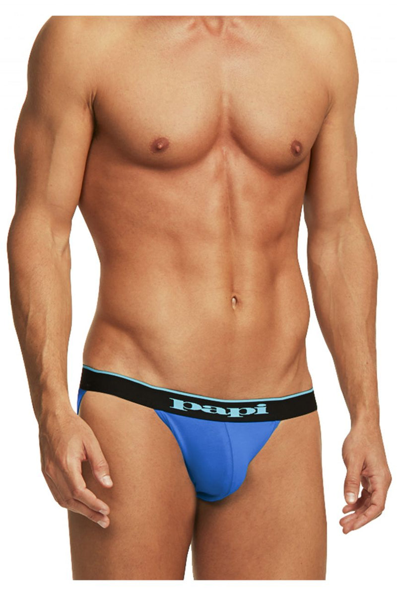 Papi 980911-941 3PK Cotton Stretch Jockstrap Color Black-Cobalt-Blue