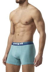 Papi UMPA088 2PK Microflex Brazilian Boxer Briefs Color Turquoise-Black