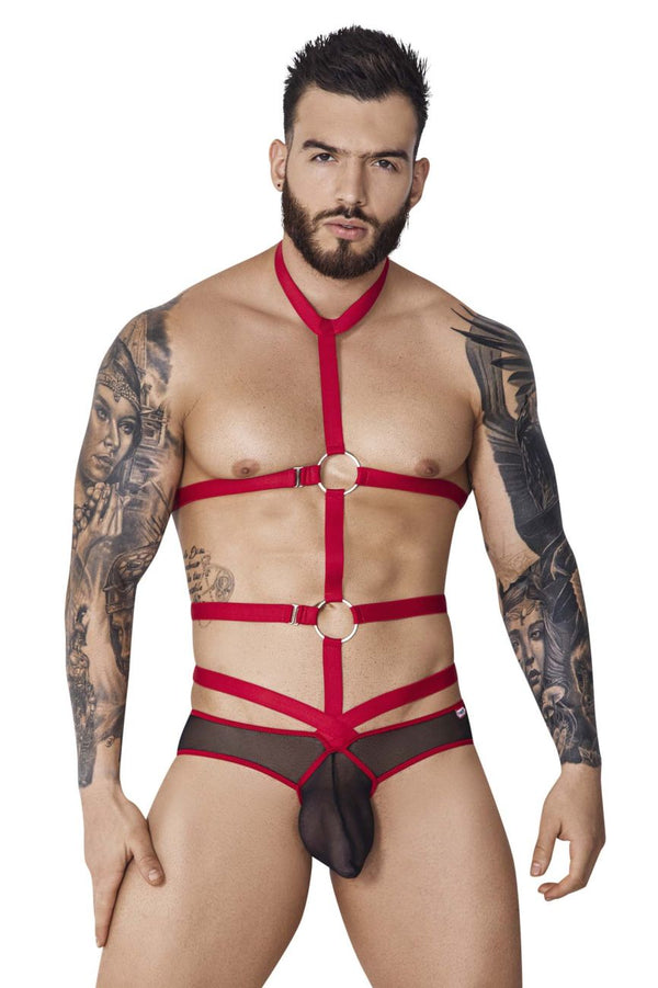 Pikante PIK 1084 Lips Harness Briefs Color Red