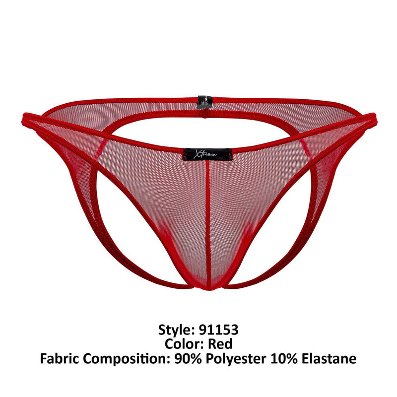 Xtremen 91153 Tulle mesh Jockstrap Color Red